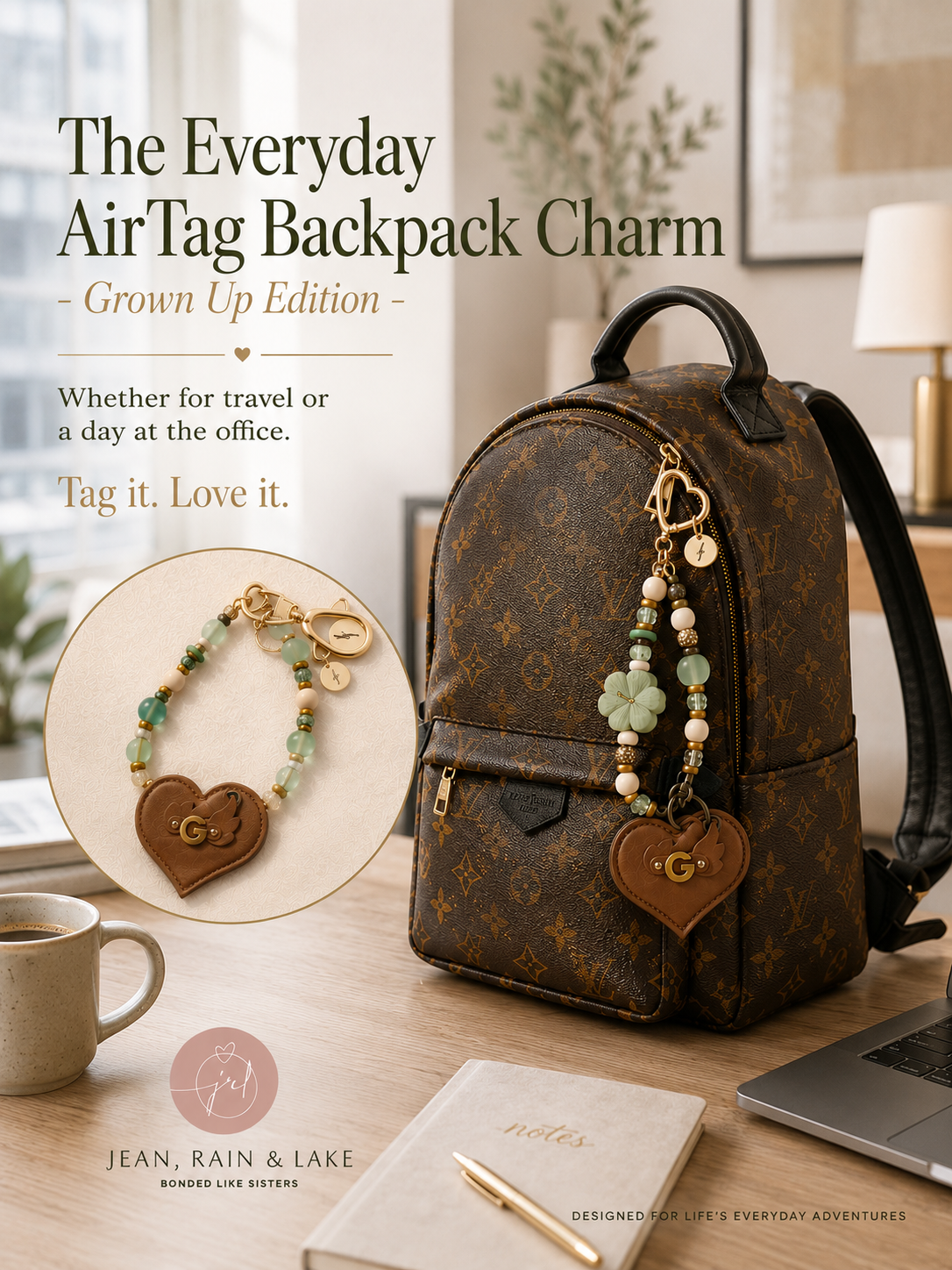 The Everyday Airtag Backpack Charm Inspiration (Inspiration Only- Custom Made to be YOU!)