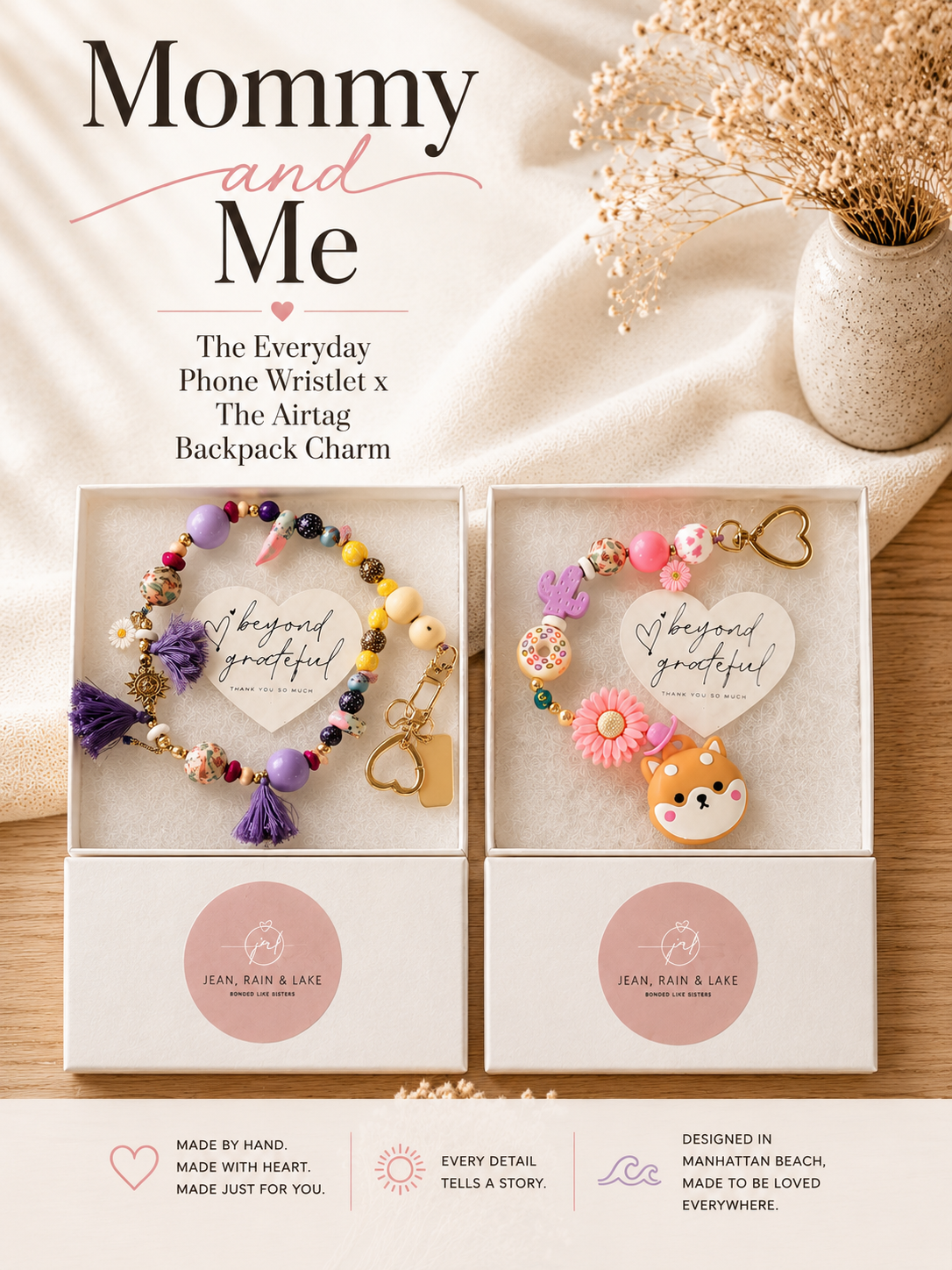 Mommy + Me Everyday Phone Wristlet x Airtag Backpack Charm Inspiration (Inspiration Only- Custom Made to be YOU!)